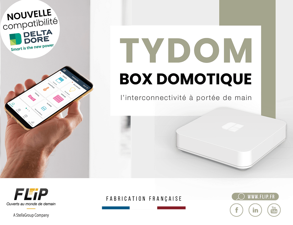 Box Delta Dore Tydom Home et Tydom Pro compatible avec les volets roulants FLIP