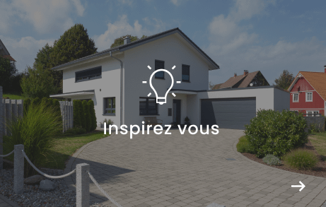 Vignette d'une maison entière vue de loin avec écriture blanche devant "Inspirez vous"