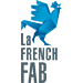 logo de la French Fab représentant un coq bleu et les lettres en majuscules "La French Fab"